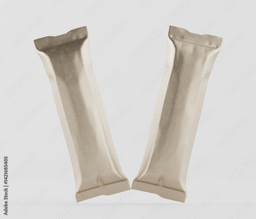 Stick packaging for sugar or salt 3D render illustration Stick packaging for sugar or salt 3D render illustration