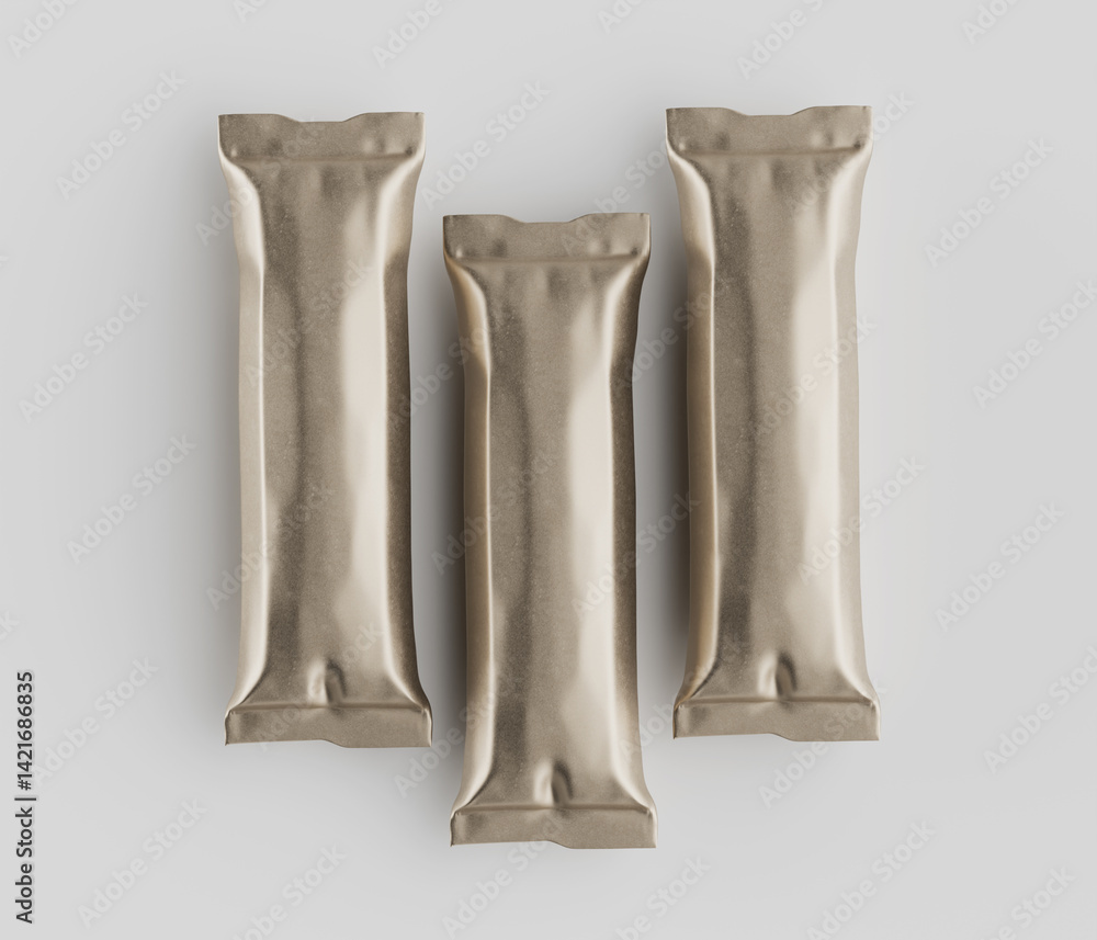 Stick packaging for sugar or salt 3D render illustration Stick packaging for sugar or salt 3D render illustration