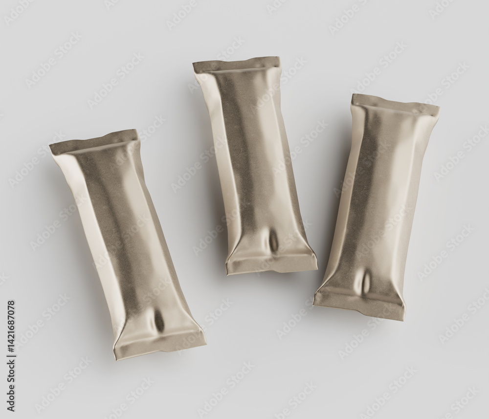 Stick packaging for sugar or salt 3D render illustration Stick packaging for sugar or salt 3D render illustration