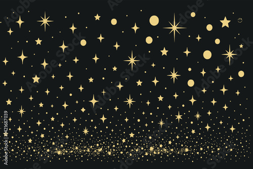 Black bokeh golden glitter, banner background for special day or month like the oscars, black friday, New Year, Decoration Day, or christmas