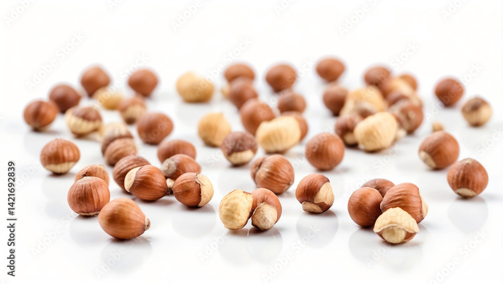 Flying Purified Hazelnuts Isolated for Healthy Snacking Flying Purified Hazelnuts Isolated for Healthy Snacking