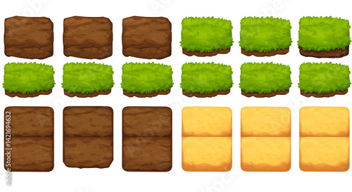 Top-Down Game Assets Dirt, Grass, and Sand Tiles for 2D Games