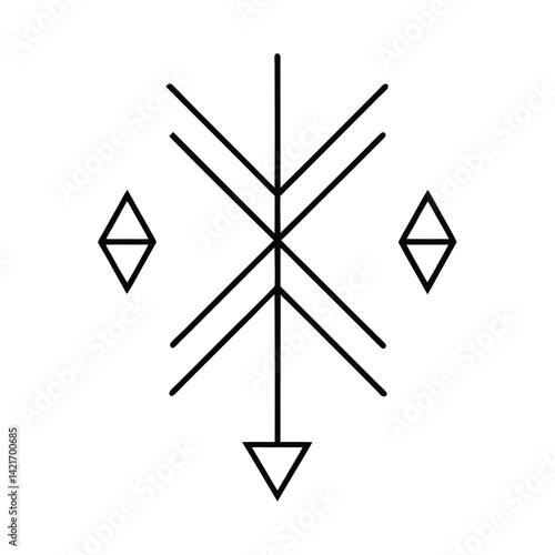 norse rune ornament in symmetrical formation