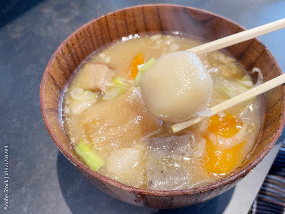 具だくさんな豚汁