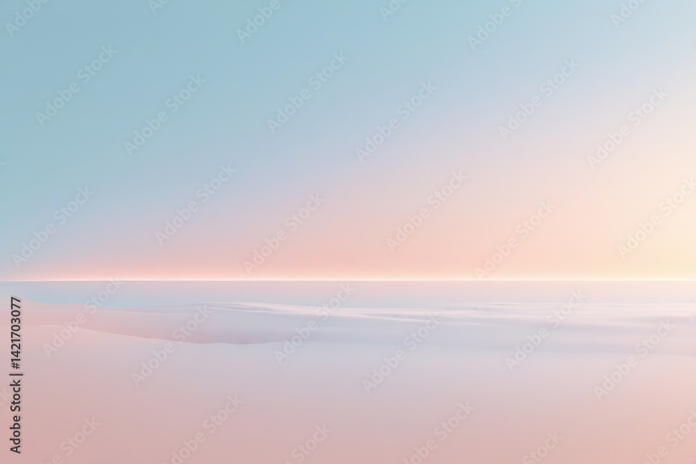 Fototapeta premium Soft Gradient Sky with Pastel Blue to Pale Peach Transition in a Dreamy and Serene Atmosphere