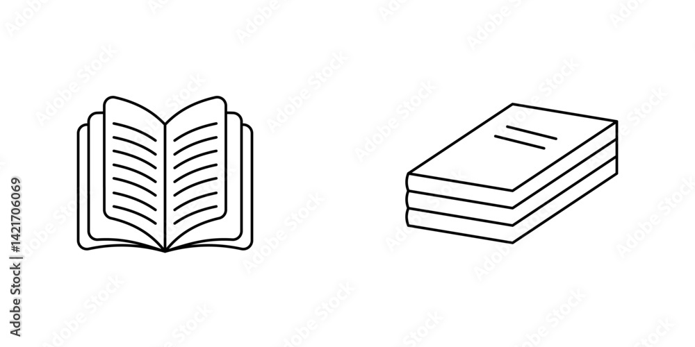 Book Icon Set. Different Open Book Collection. Symbol Of Ebook. Vector Illustration. Book Icon Set. Different Open Book Collection. Symbol Of Ebook. Vector Illustration.