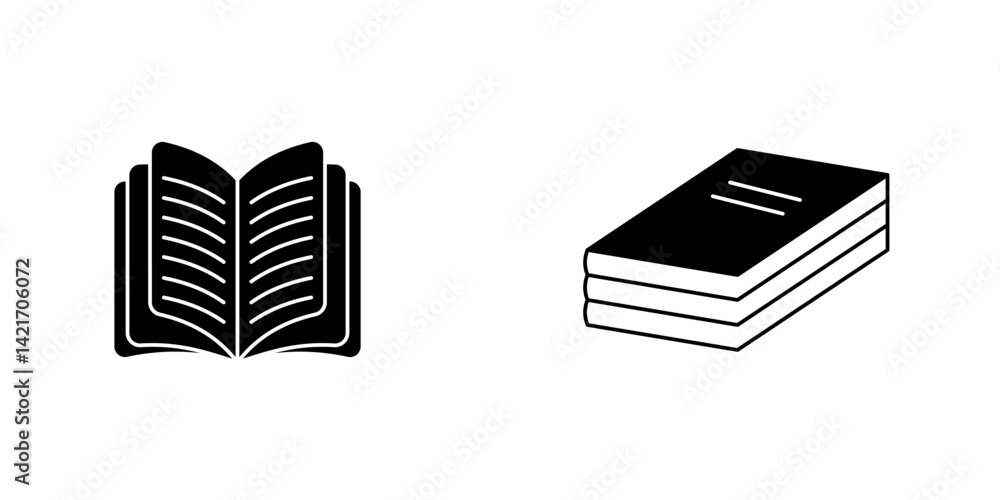 Book Icon Set. Different Open Book Collection. Symbol Of Ebook. Vector Illustration. Book Icon Set. Different Open Book Collection. Symbol Of Ebook. Vector Illustration.
