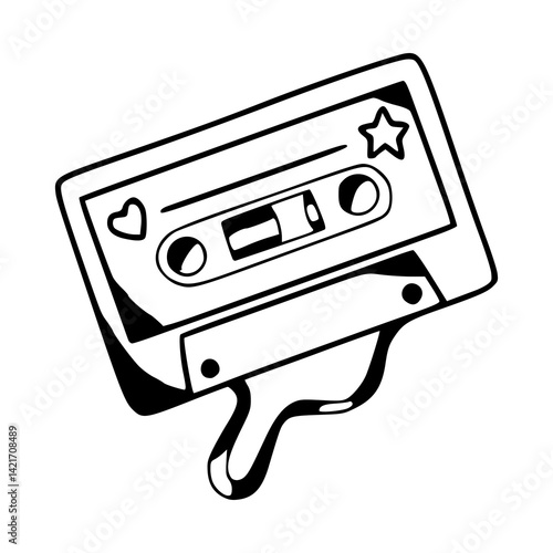 vintage audio love symbol vector
