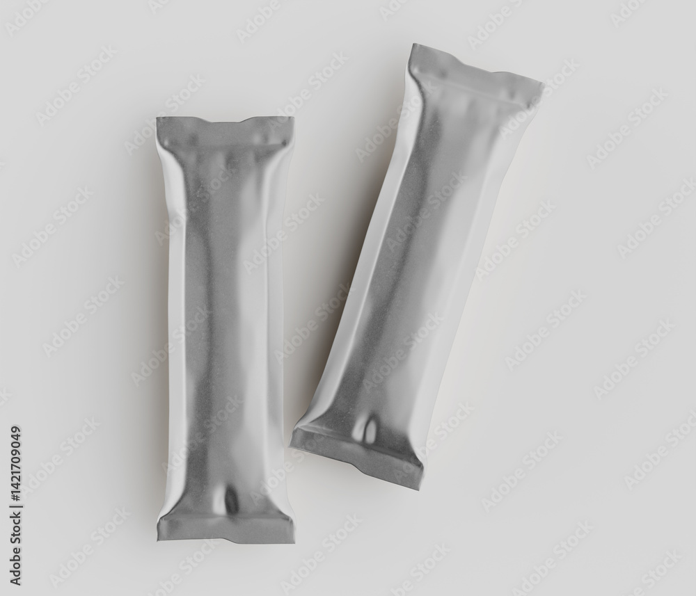 Stick packaging for sugar or salt 3D render illustration Stick packaging for sugar or salt 3D render illustration