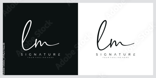 LM Initial handwriting logo template