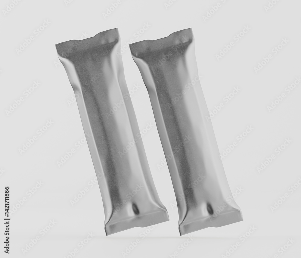 Stick packaging for sugar or salt 3D render illustration Stick packaging for sugar or salt 3D render illustration