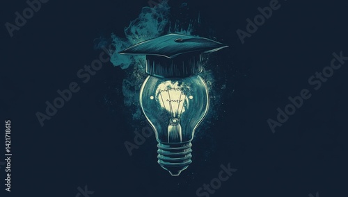 Illuminating Ideas: Graduation Cap on a Lightbulb