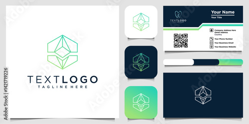 Elegant Geometric Logo Presentation with Business Card and App Icon Design