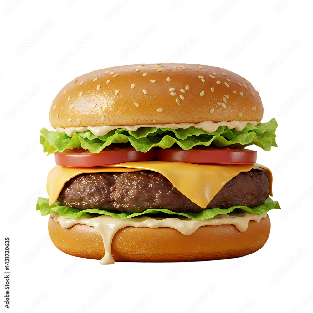 Juicy Cheeseburger Delicious Recipe Photos isolated on transparent background Juicy Cheeseburger Delicious Recipe Photos isolated on transparent background