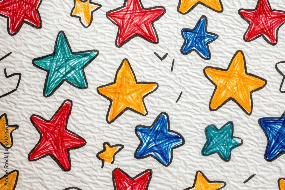 Obraz premium Colorful star pattern on textured fabric