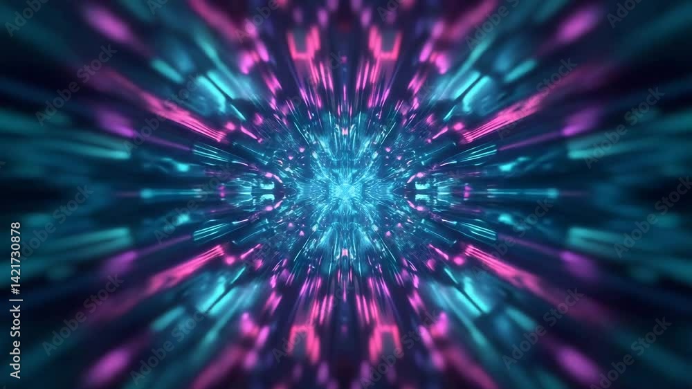 Vibrant light patterns create a stunning visual experience in a digital environment Vibrant light patterns create a stunning visual experience in a digital environment