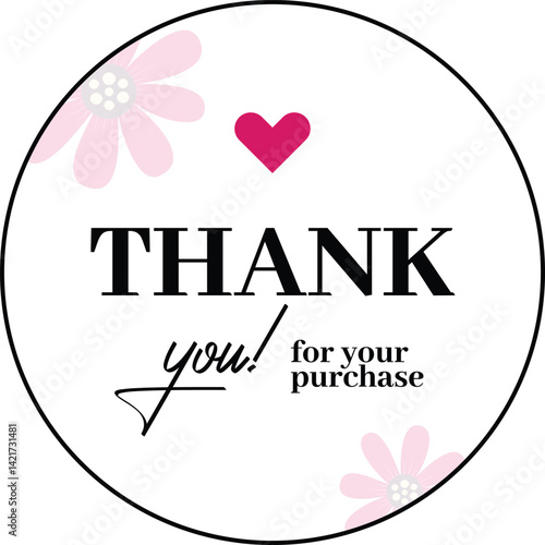 Thank You Round Sticker Set for Small Business Packaging