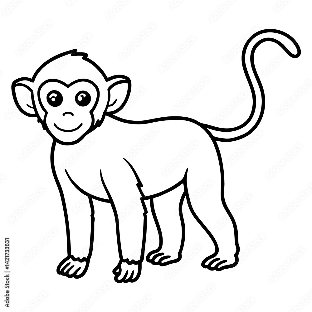 Obraz premium a nice monkey line art picture