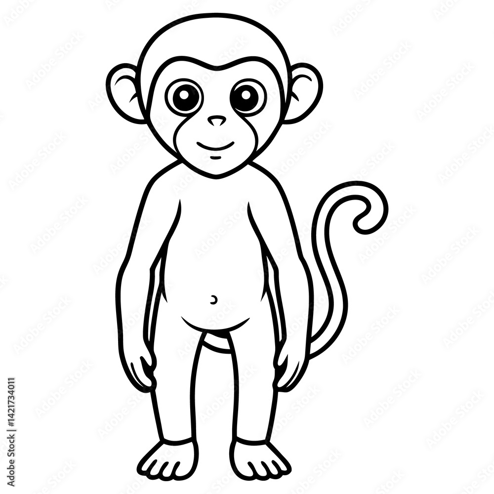 Fototapeta premium a nice monkey line art picture
