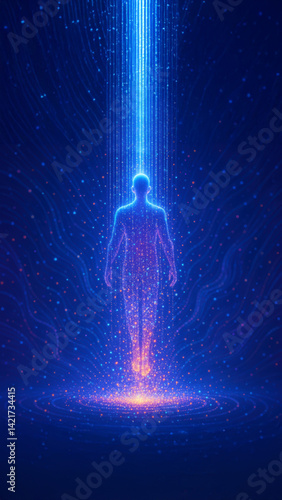 generative illustration. awareness of astral energies of the subtle plane.	