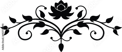  florist ornament vector art illustration.