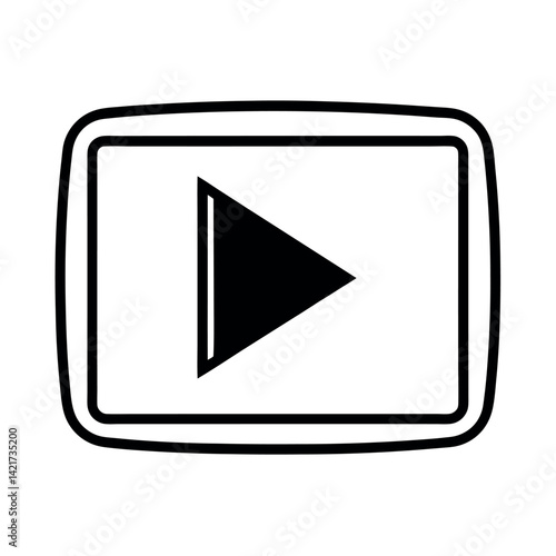 Play Button Icon, Flat Style, Video Player