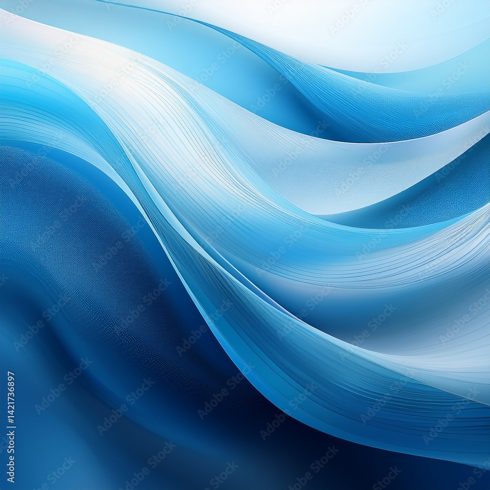 Fototapeta premium Minimalistic Cold Gradient Background with Ice Blue Abstract Waves and Subtle Texture