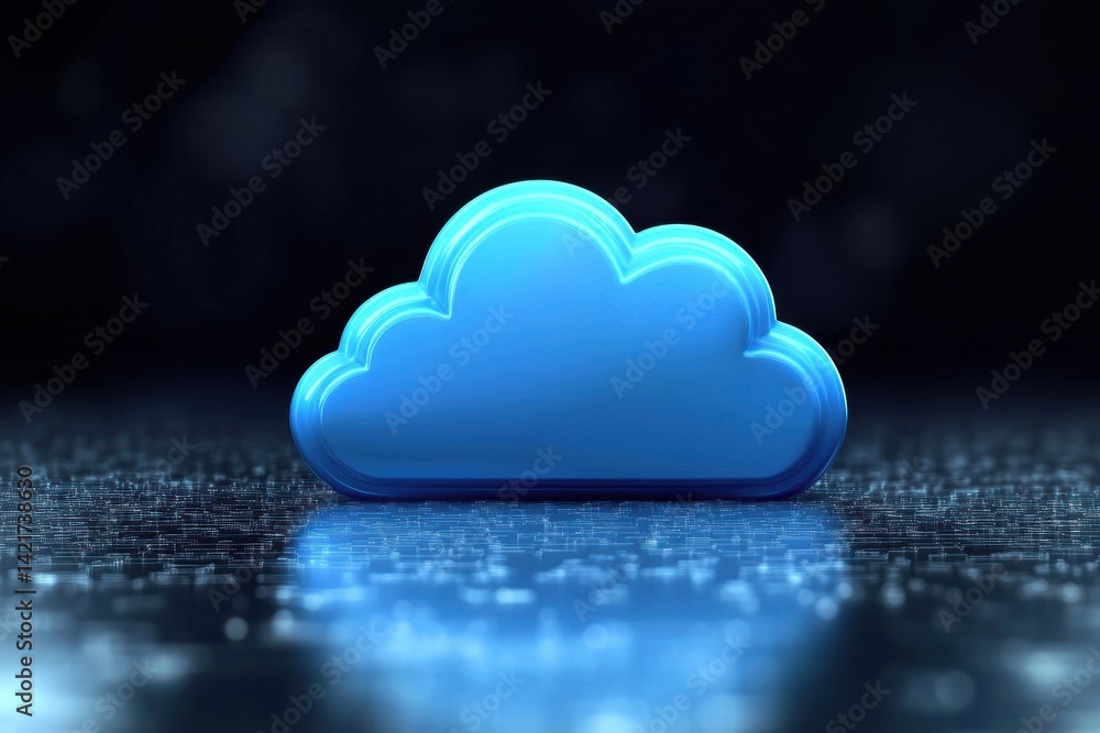 Digital cloud technology for businesses seeking innovative data management solutions on a sleek dark background featuring a blue cloud symbol for it and tech industry experts