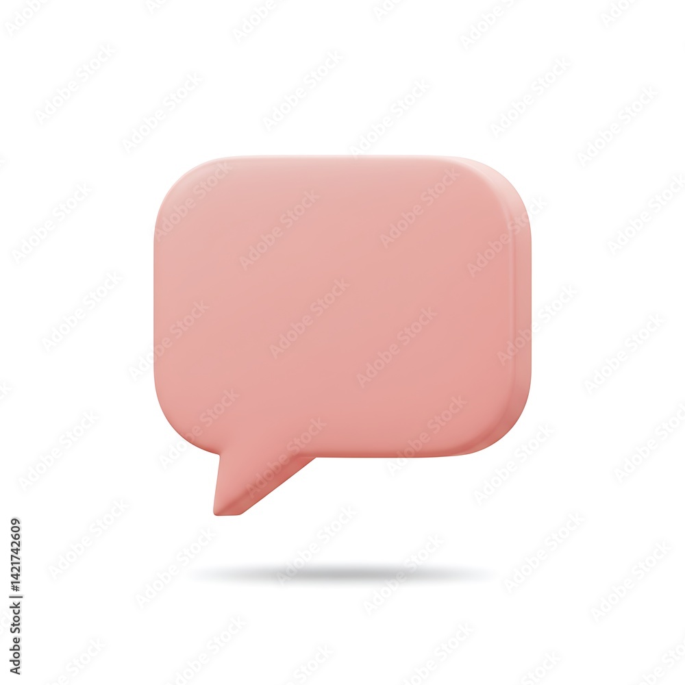 High Quality 3D Chat Bubble Icon on White Background for Professional Designs High Quality 3D Chat Bubble Icon on White Background for Professional Designs