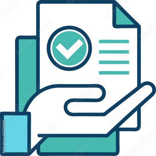 Checkmark, validation and refusal line icon. Endorsing, reject, group of object.