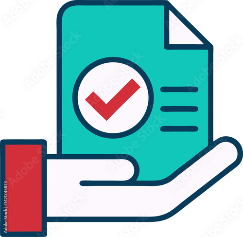 Checkmark, validation and refusal line icon. Endorsing, reject, group of object.