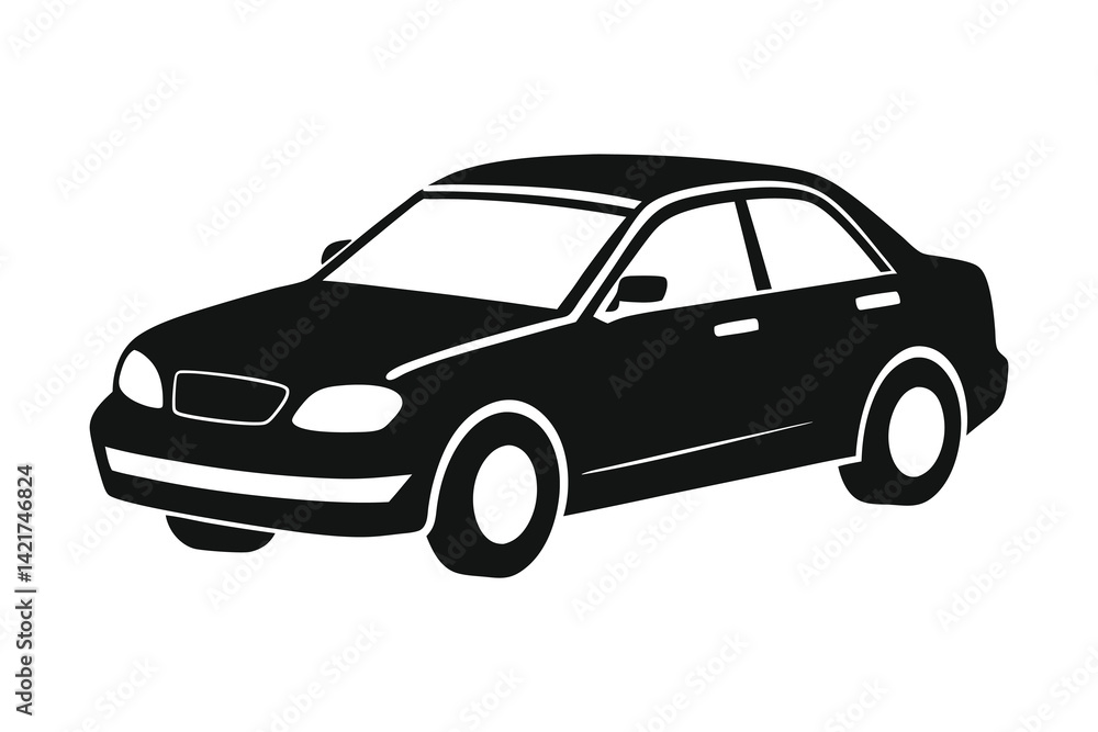 Fototapeta premium 3D private car silhouettes vector illustration on white background 
