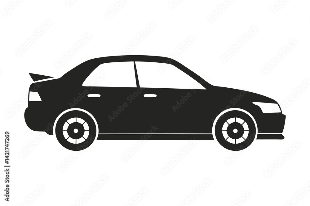 Fototapeta premium Car silhouette vector illustration with white background
