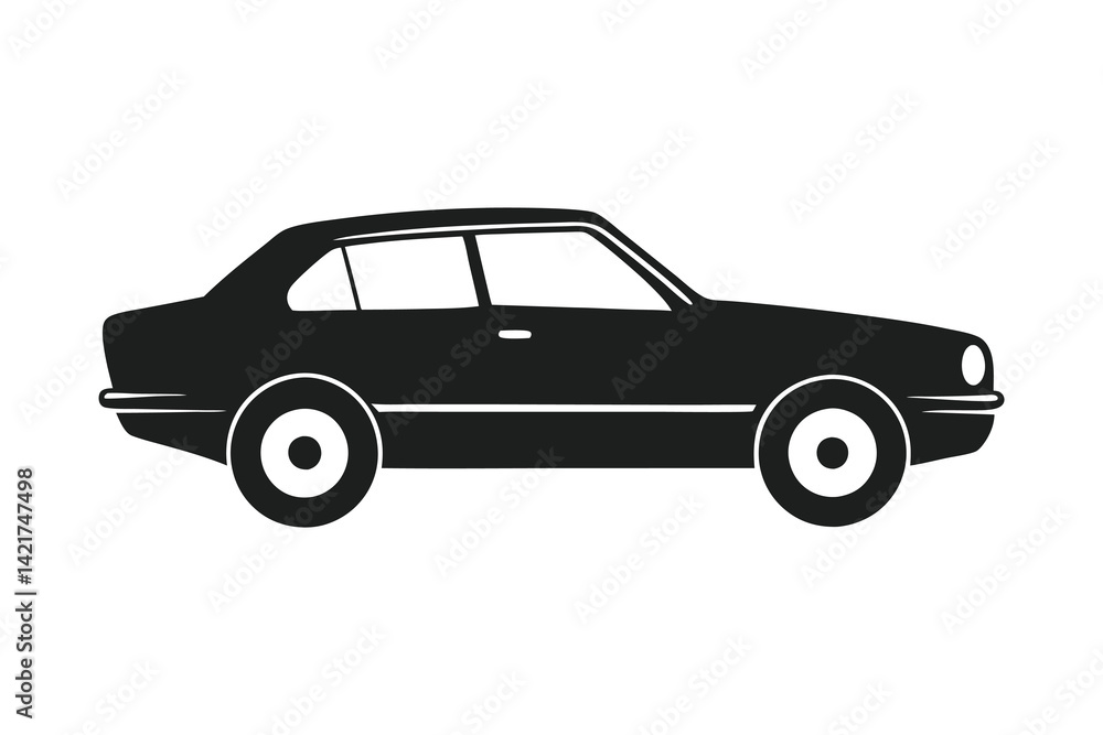 Car silhouette vector illustration with white background Car silhouette vector illustration with white background
