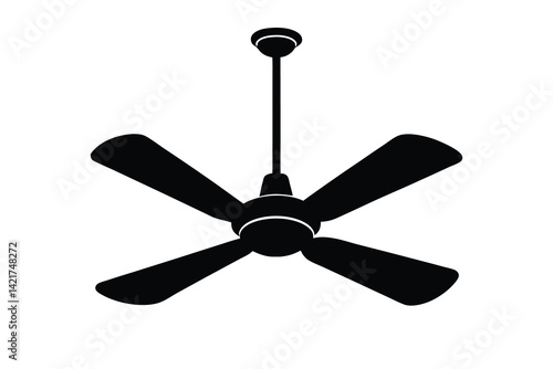 fan silhouette vector art illustration