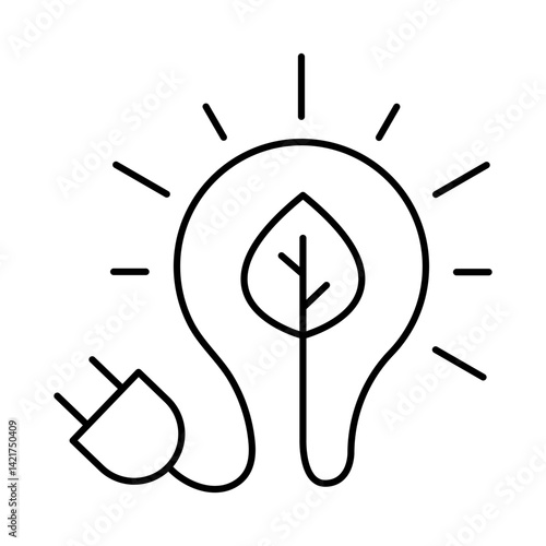 Smart Energy Icon. Solar Energy, Solar Panel, Green Energy, Sun Energy, Solar Battery, Energy Saving, Solar House, Ecology, Electricity, Renewable Energies Editable Stroke Vector Illustration