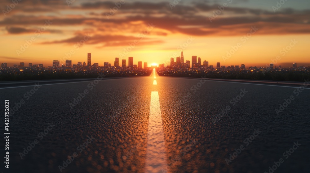 Naklejka premium Urban sunrise highway