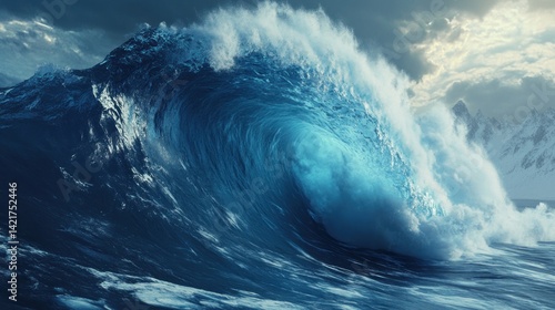 Fototapeta Naklejka Na Ścianę i Meble -  Powerful ocean wave crashing