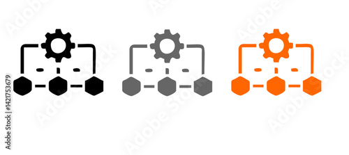 Agile Process vector icon, gear and cycle arrow icon, iterative development and continuous improvement illustration