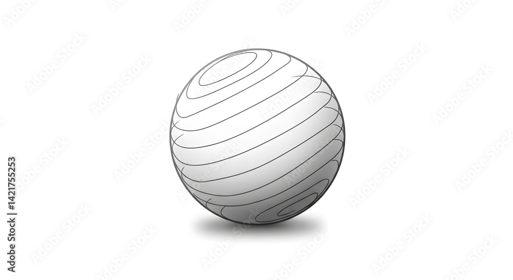 Abstract Sphere Illustration with Lines on White Background for Design Abstract Sphere Illustration with Lines on White Background for Design