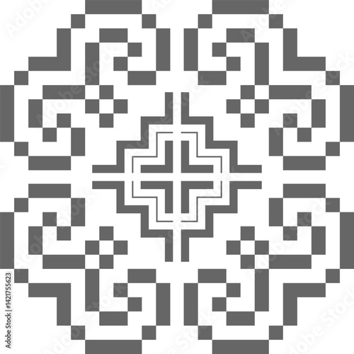 Hmong ethnic pattern, designed in black tones