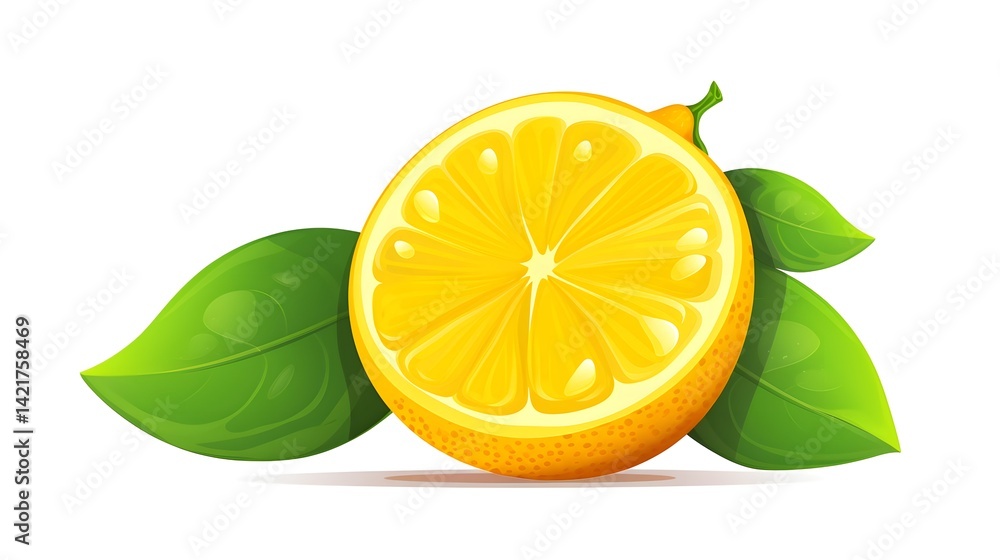 High-Quality Yellow Lemon Vector Illustration for Culinary Designs and Health Graphics High-Quality Yellow Lemon Vector Illustration for Culinary Designs and Health Graphics