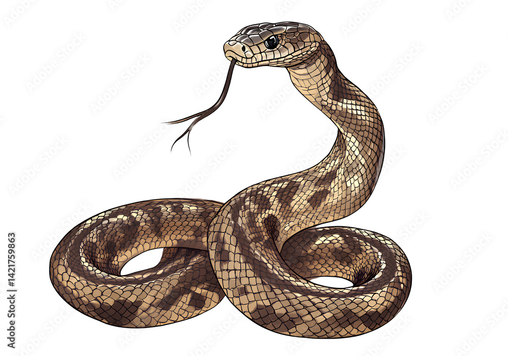 Fototapeta premium Cobra snake isolated on a transparent background