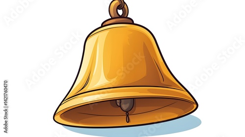 Cartoon Doodle Ringing Bell Stock Illustration: Fun and Playful Cartoon Character Ringing a Bell