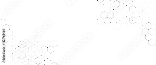 Vector hexagons pattern. Geometric abstract background with simple hexagonal elements. Medical, technology or science design