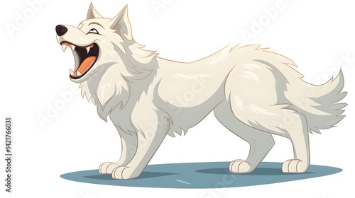 Vintage Cartoon of a Joyful Wolf Animal in Retro Style Vector Illustration
