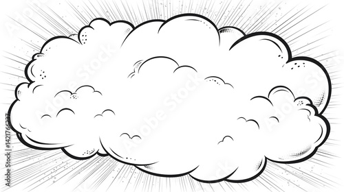 Professional Line Drawing Cartoon Speech Bubble Vector Illustration for Conversations