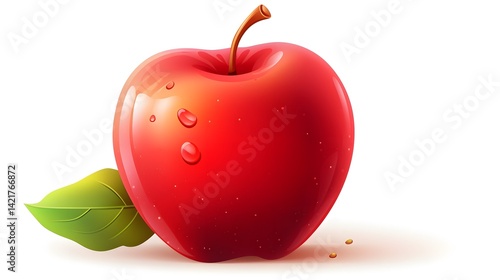 Red Apple Vector Illustration: Healthy and Sweet Fruit for Designs