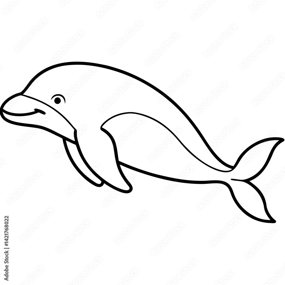 Beluga Whale in One Line Vector Design Beluga Whale in One Line Vector Design