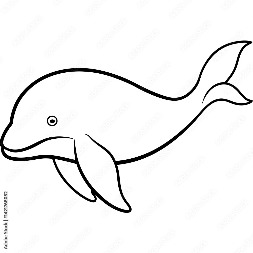 Beluga Whale in One Line Vector Design Beluga Whale in One Line Vector Design